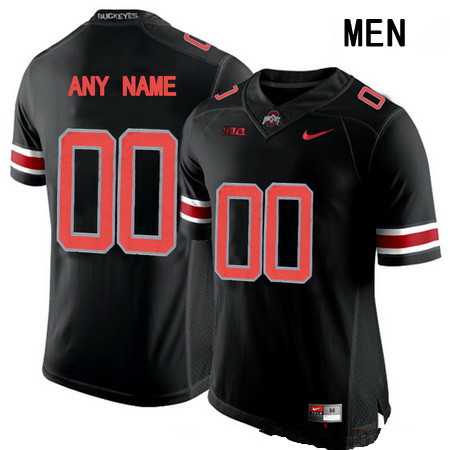Men%27s Ohio State Buckeyes Customized College Football Nike Lights Black Out Limited Jersey